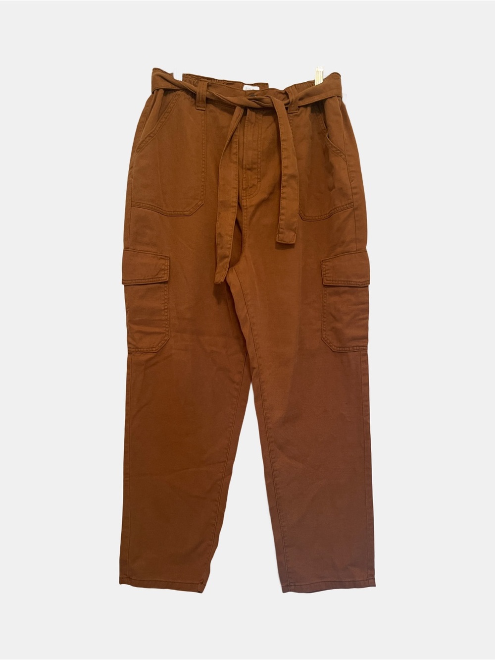 A.n.a Brown Highest Rise Tapered Belted Cargo Pants Women Size 14